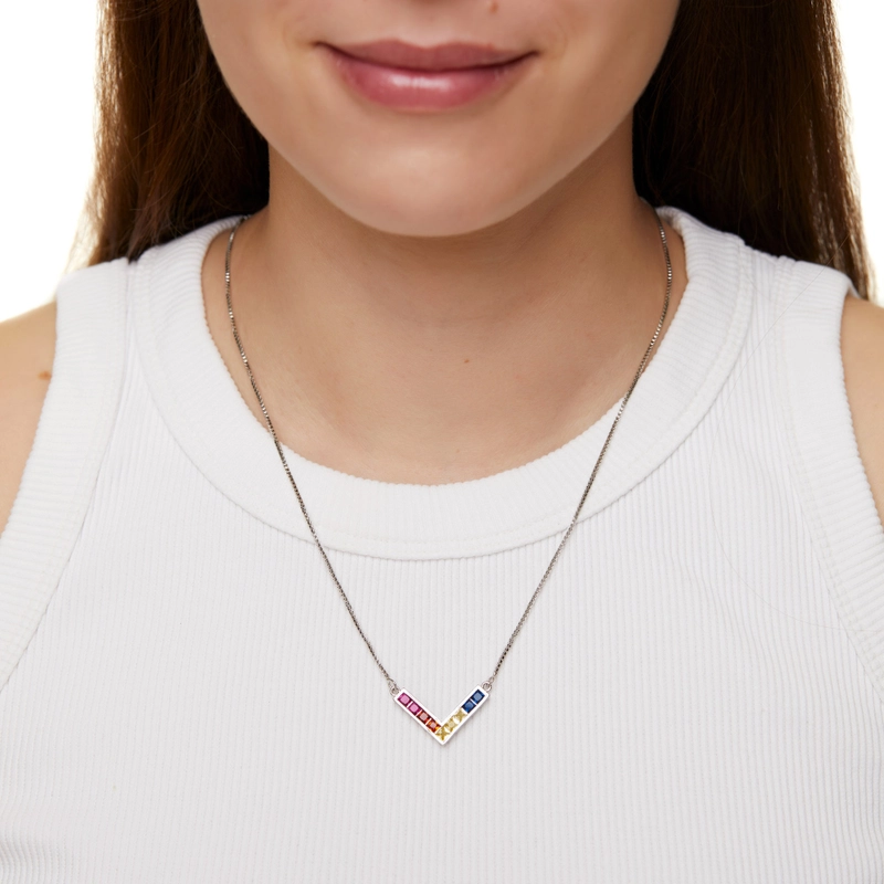 Колье Мульти В – Серебро