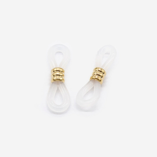 Держатели коннекторы для очков, белый, позолота, пара