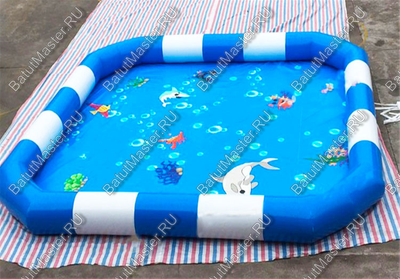 Надувной бассейн «Бело–голубой» 8*8*0,65 м