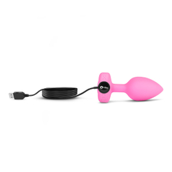 b-Vibe VIBRATING HEART SHAPE JEWEL PLUG S/M - Анальная пробка с ДУ