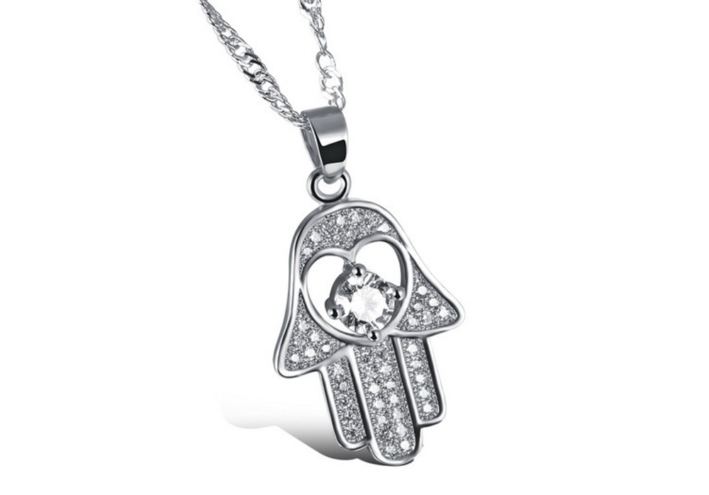 Изящный кулон подвеска Хамса на тонкой цепочке из стали 316L Steelman gb0615632b
