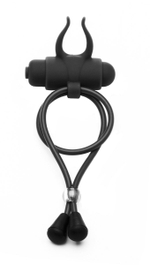 Утягивающее лассо черного цвета с вибрацией The Devil (Цвет: черный)