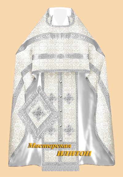 Облачение иерейское белое с серебром из шелка.