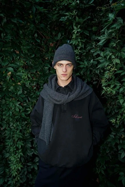 Шарф из шерсти мериноса серый