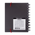 Блокнот малый ФОРМАТ А6 105х148 мм 150 л. гребень пластик клетка BRAUBERG "Black Jack" (2 штуки в упаковке)