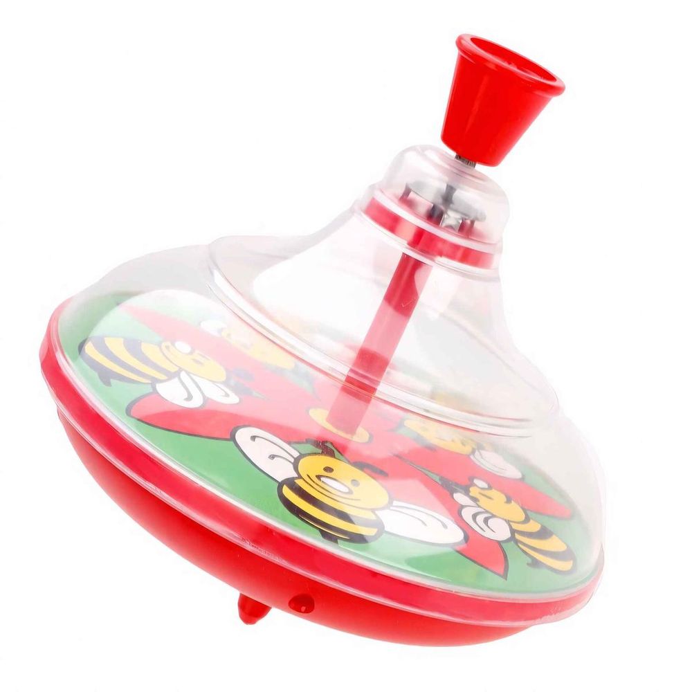 Юла прозрачная "Пчелка" d14,5 h16 см в сетке