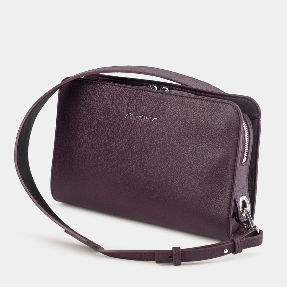 Кожаная женская сумка Emilie фиолетового цвета