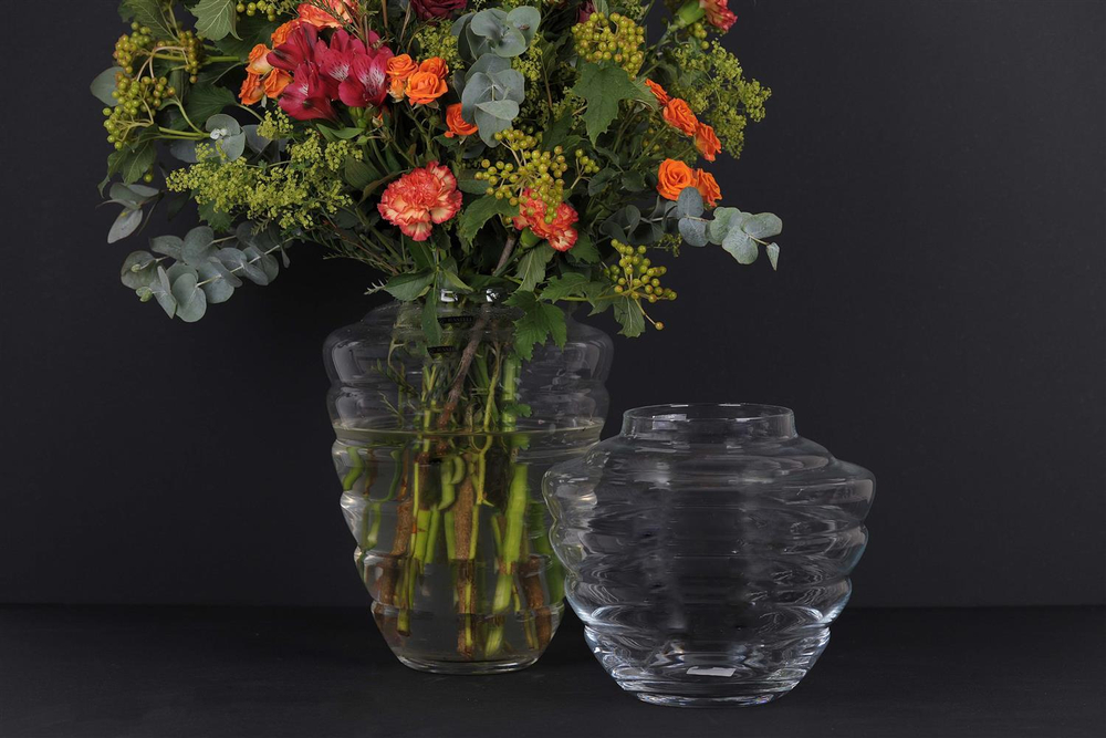 Ваза стеклянная 15х25см Rasteli Риббад