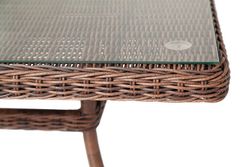 Айриш, стол обеденный коричневый/соломенный/бежевый/графит, искусственный ротанг
