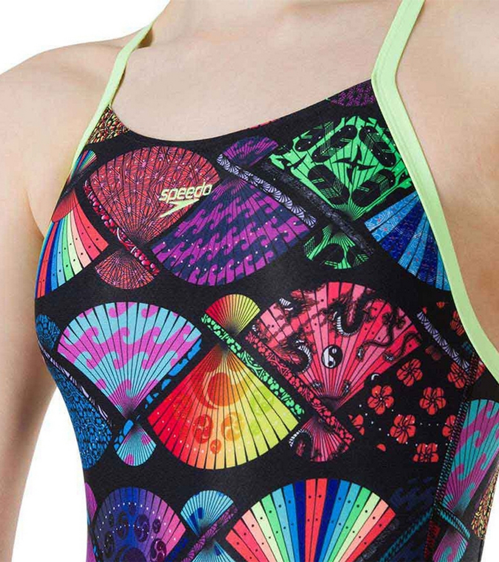 Купальник детский спортивный Speedo TranquilFan Allover Digital Thinstrap Crossback