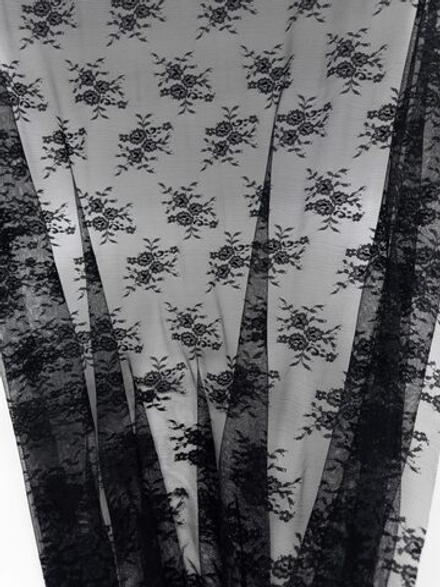 Гипюр эластичный черный ширина 150 см мягкий