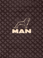 Ковры MAN TGX с 2-мя ящиками (автомат) (экокожа, коричневый, черный кант, бежевая вышивка)