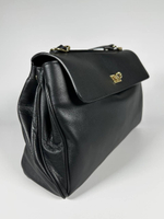 Женская сумка из натуральной кожи ягненка черного цвета