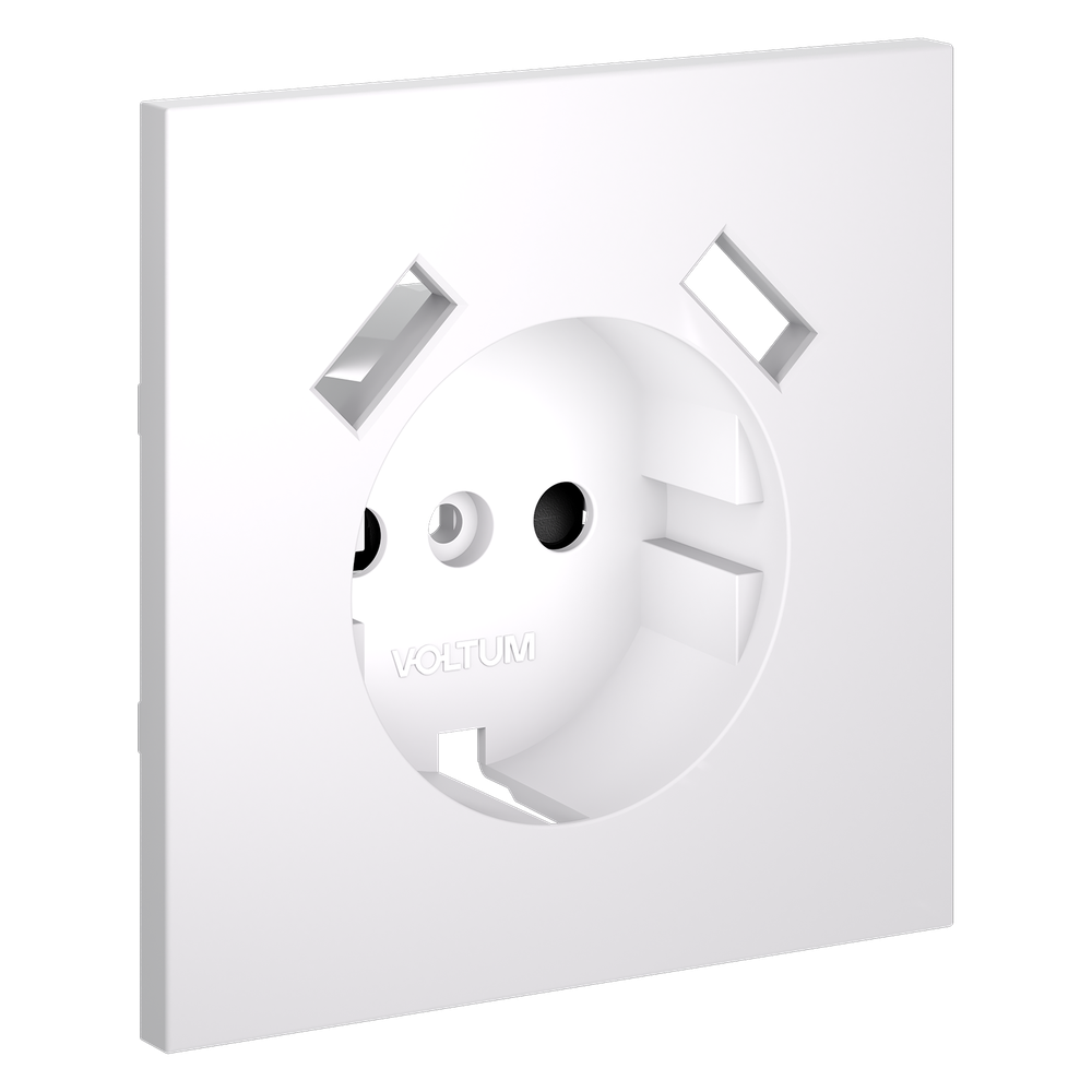 Накладка для розетки с заземлением и защитными шторками, с USB A+A, (белый матовый) Voltum S70 VLS000902