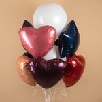 Шар (19''/48 см) Сердце, Темная вишня, 1 шт.