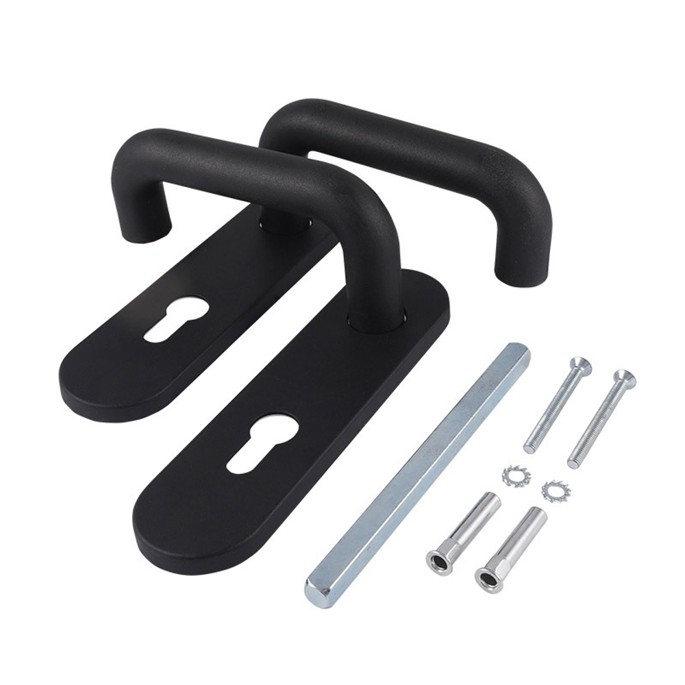 Ручка на планке для противопожарных дверей ПП-02-72 мм черный