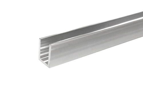 Опорный профиль для стекла 8 мм алюминиевый 19х13, длиной 2200 мм, серебристый