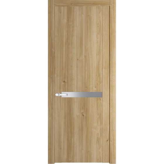 Межкомнатная дверь Profil Doors 1.4N дуб карамель стекло серебро матлак