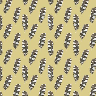 Акварельные перышки дятла на бежевом