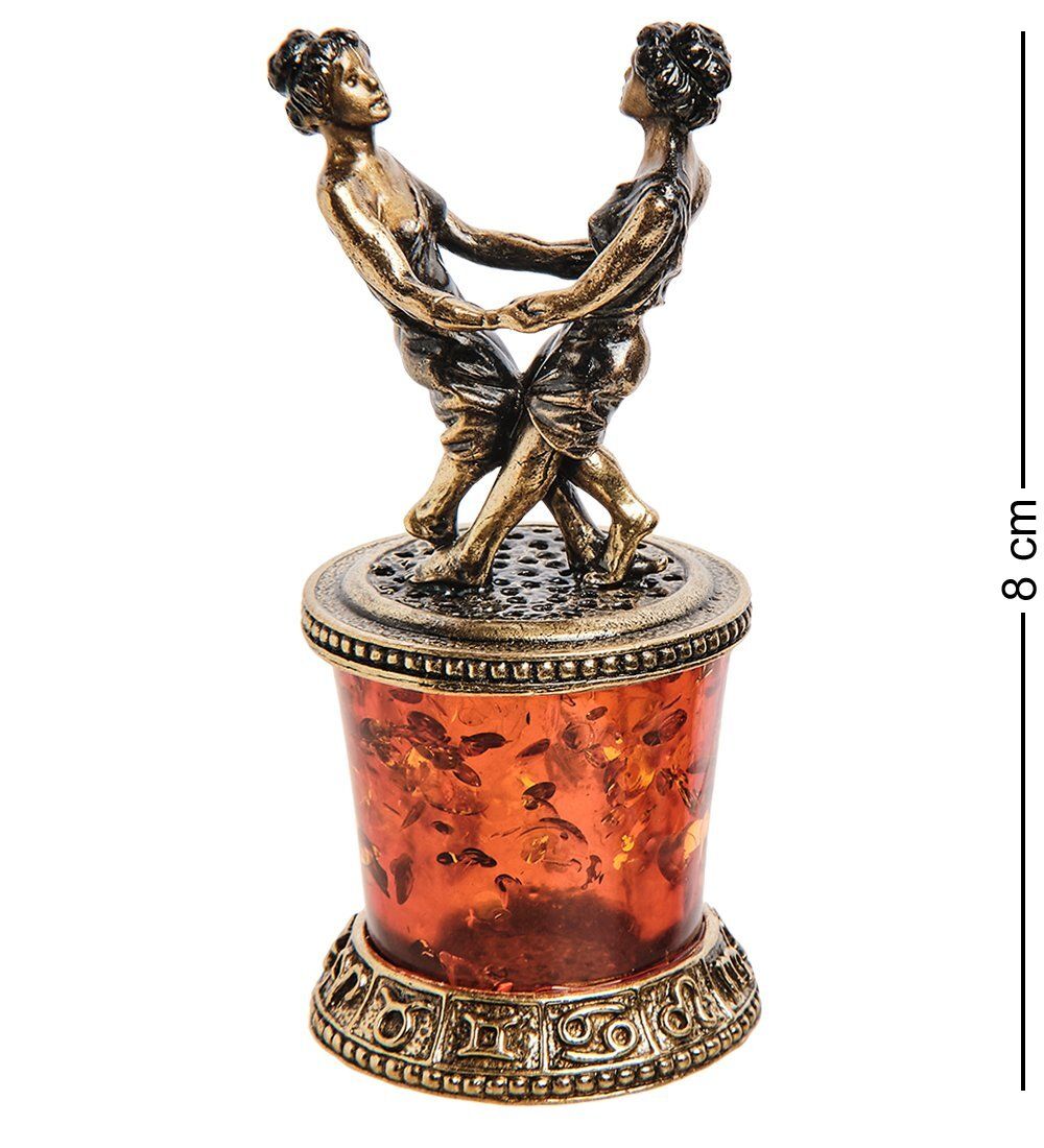 Народные промыслы AM-2770 Фигурка «Знак зодиака-Близнецы» (латунь, янтарь)