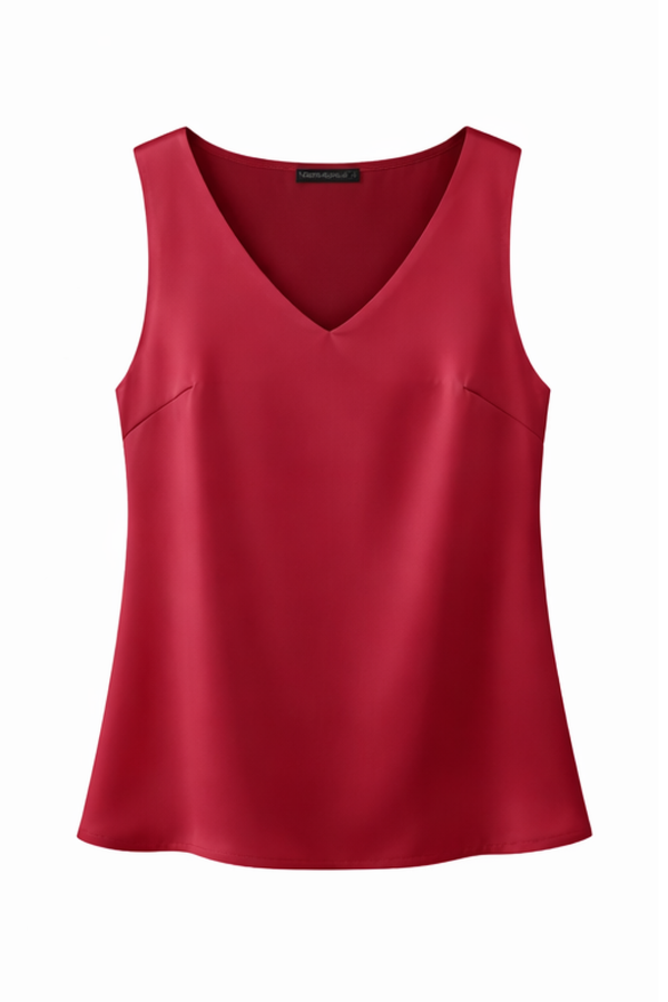 Брусничный атласный топ Лея