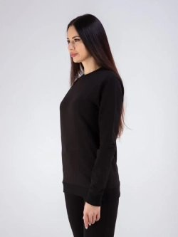 Свитшот без начеса и капюшона однотонный стильный, хлопок