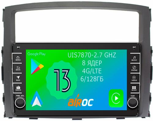 Магнитола для Mitsubishi Pajero 4 2006-2022 - Airoc AB-2603 (кнопки и крутилки), Android 13, Быстрая, SIM-слот, CarPlay
