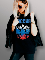 Футболка Россия герб триколор