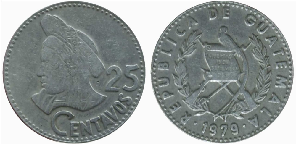 Гватемала 25 сентаво, 1979 Индианка VF