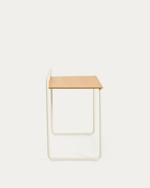 Tinn Письменный стол из ясеневого шпона с бежевой металлической конструкцией, 75 x 45,5