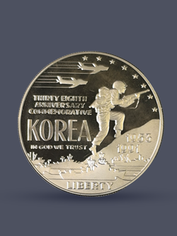 Монета 1 доллар 1991 год "38 лет Корейской войне"
