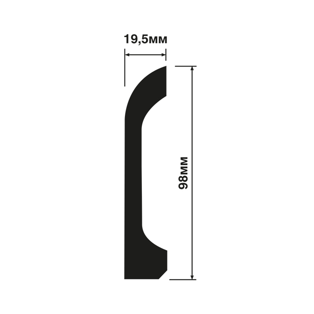 Плинтус напольный Hi Wood B98V1 (98*19,5*2000мм)