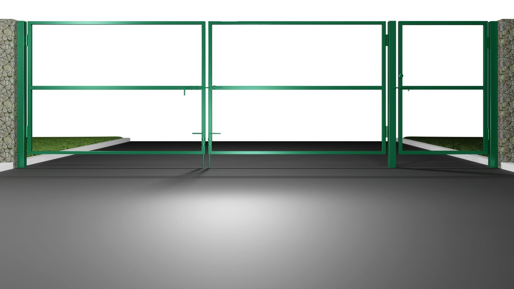 Входная группа (Ворота 4,0х1,5м распашные + калитка 1,0х1,5м), цвет черный (только каркас).