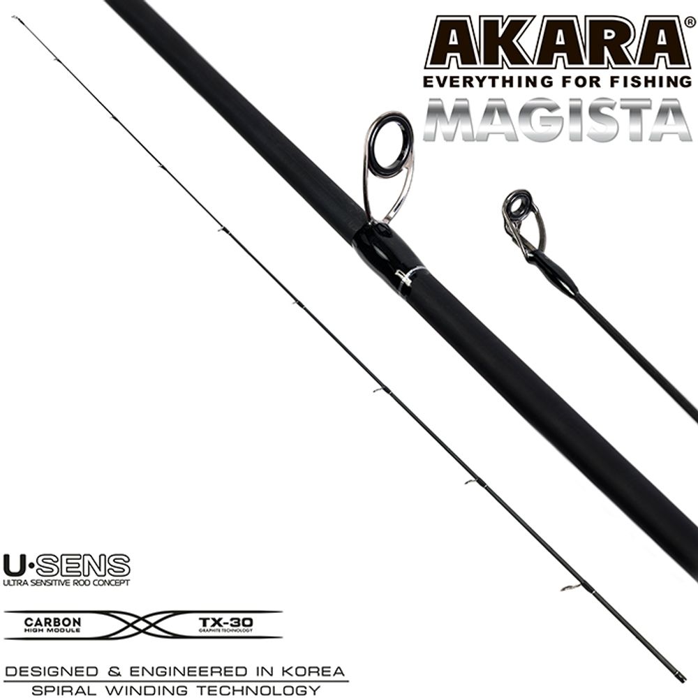 Хлыст угольный для спиннинга Akara Magista MLMF 822 TX-20 (2,8-7,0) 2,48 м