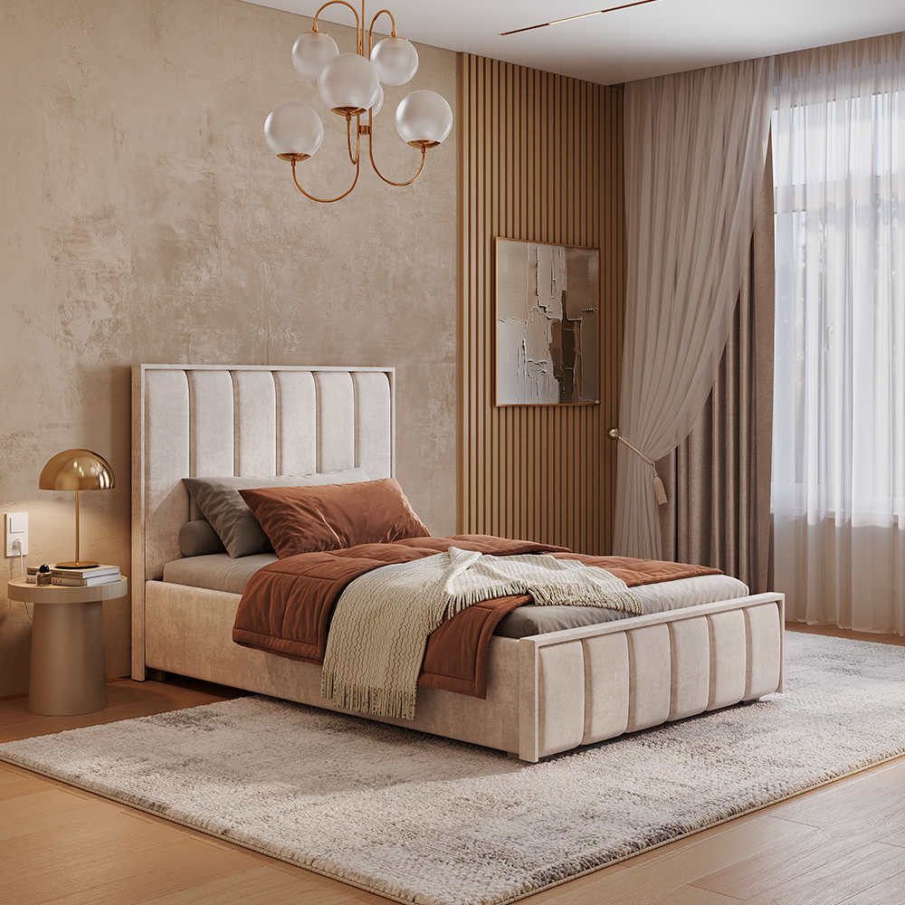 Кровать 1,2 м Мирабель КР-06 NEW миндаль