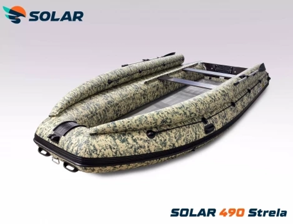 Лодка надувная моторная solar-490 strela jet tunnel с фальшбортом