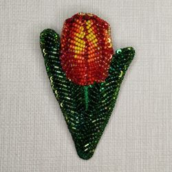 Авторская брошь Тюльпан