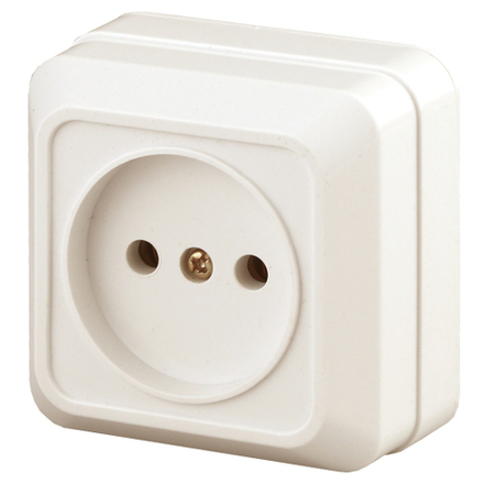 Розетка Intro Quadro 2-201-02 без заземления 2P 16А-250В IP20 ОУ слоновая кость