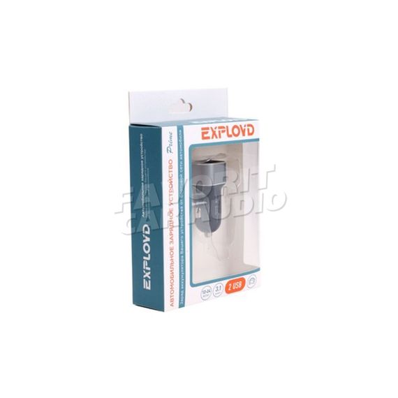 АЗУ 2USB Exployd EX-Z-336 Prime 3100mAh чёрный серая вставка