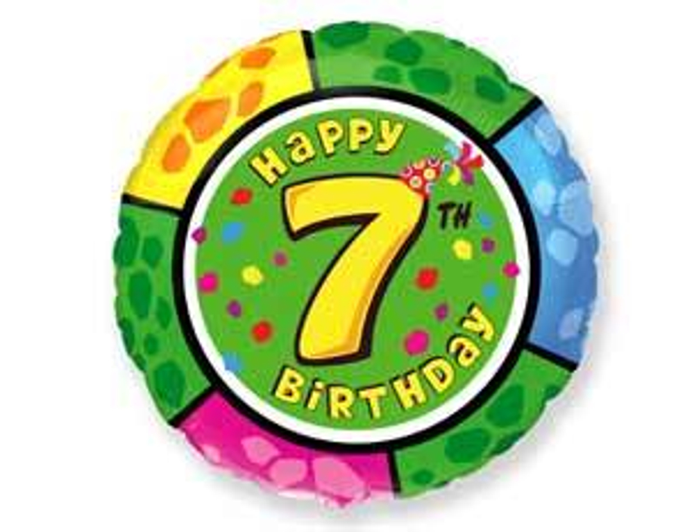 Шар фольга 18" "Цифра" 0 - 9 Надпись Happy Birthday