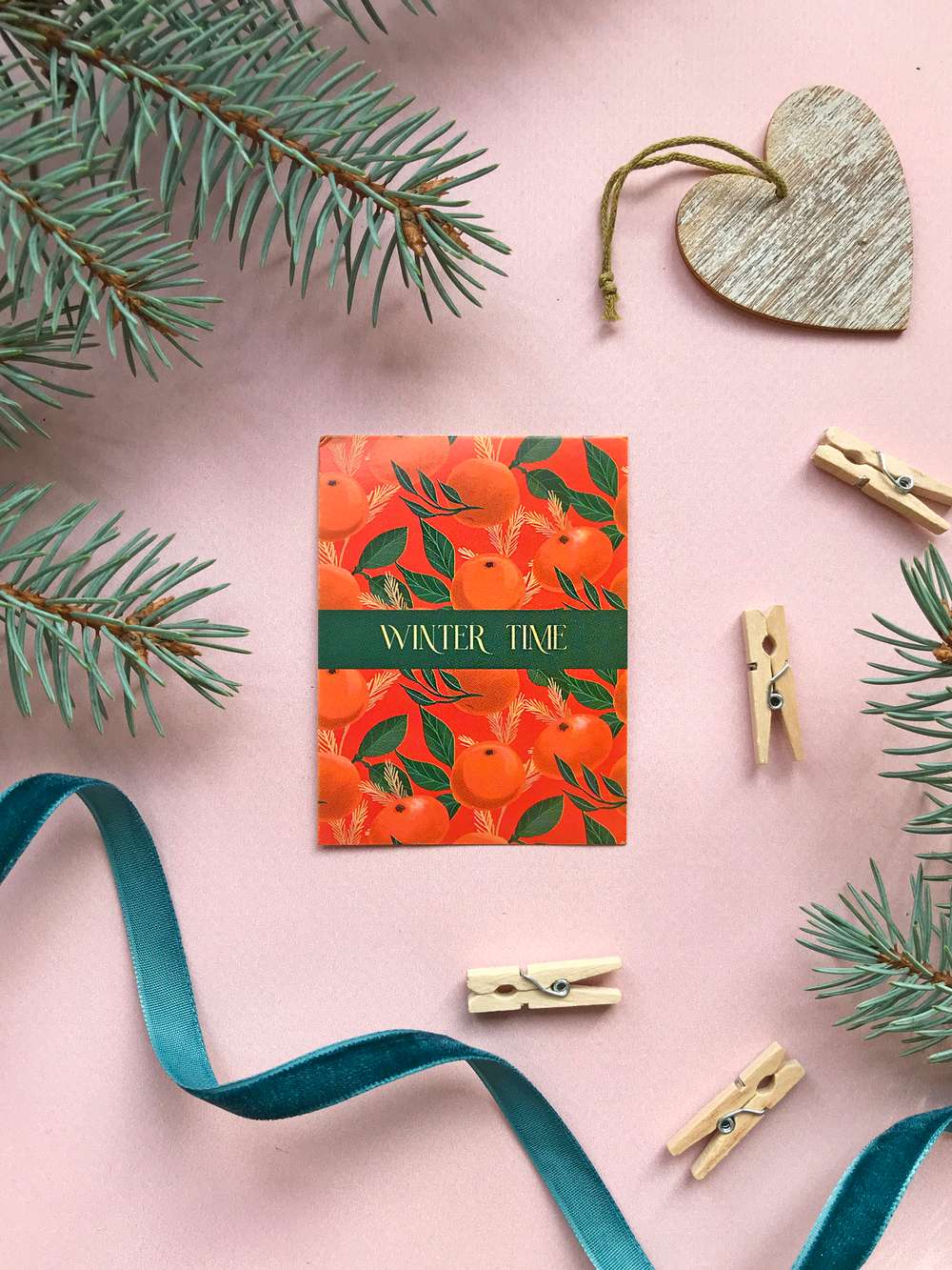 Открытка мини "Winter time", 6 × 8 см