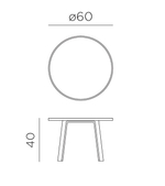 Столик пластиковый кофейный Nardi Maximo Tavolino 60 Maxi, гипс