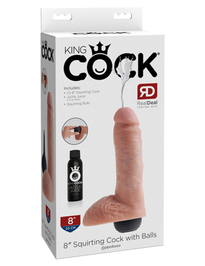 Фаллоимитатор с имитацией семяизвержения King Cock 8" Squirting Pipedream 560221PD