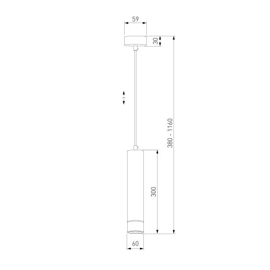 DLN107 GU10 / подвесной светильник / черный/золото