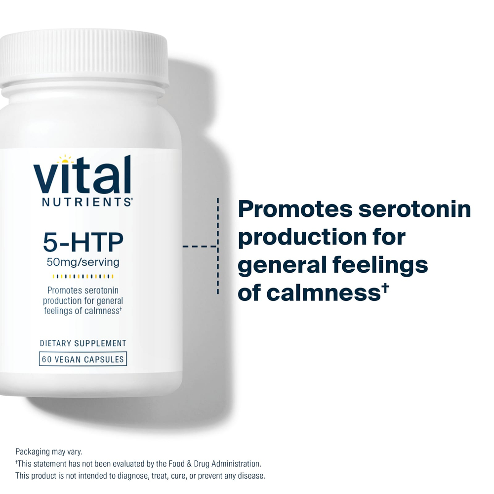 Vital Nutrients, 5-HTP, 50 мг, 60 веганских капсул