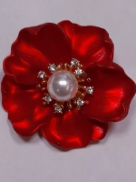 Брошь "Мак красный"