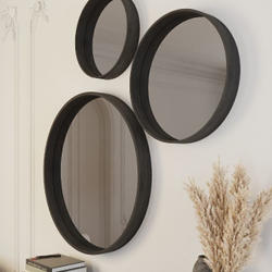 Зеркало круглое Иконс 70 (черный дуб)