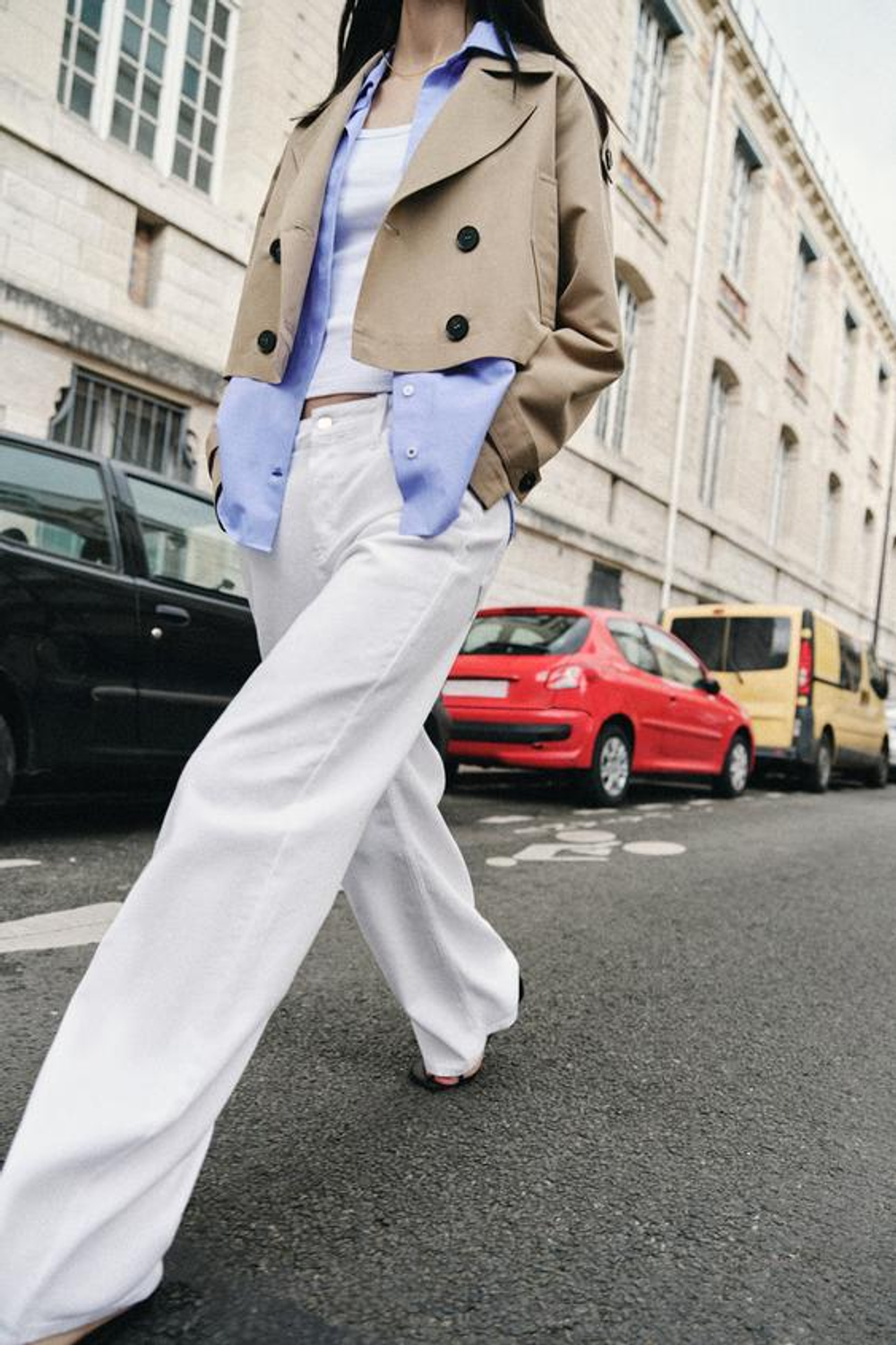 ZARA ДЖИНСЫ Z1975 СВОБОДНОГО КРОЯ СО СРЕДНЕЙ ПОСАДКОЙ И ШИРОКИМИ ШТАНИНАМИ, БЕЛЫЙ