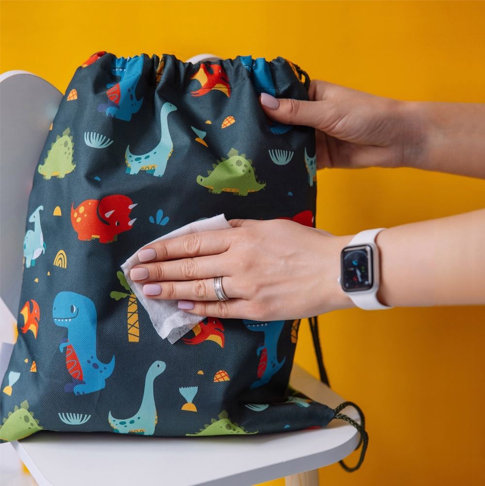 Мешок в садик 33х40, Динозавры принт (синий)