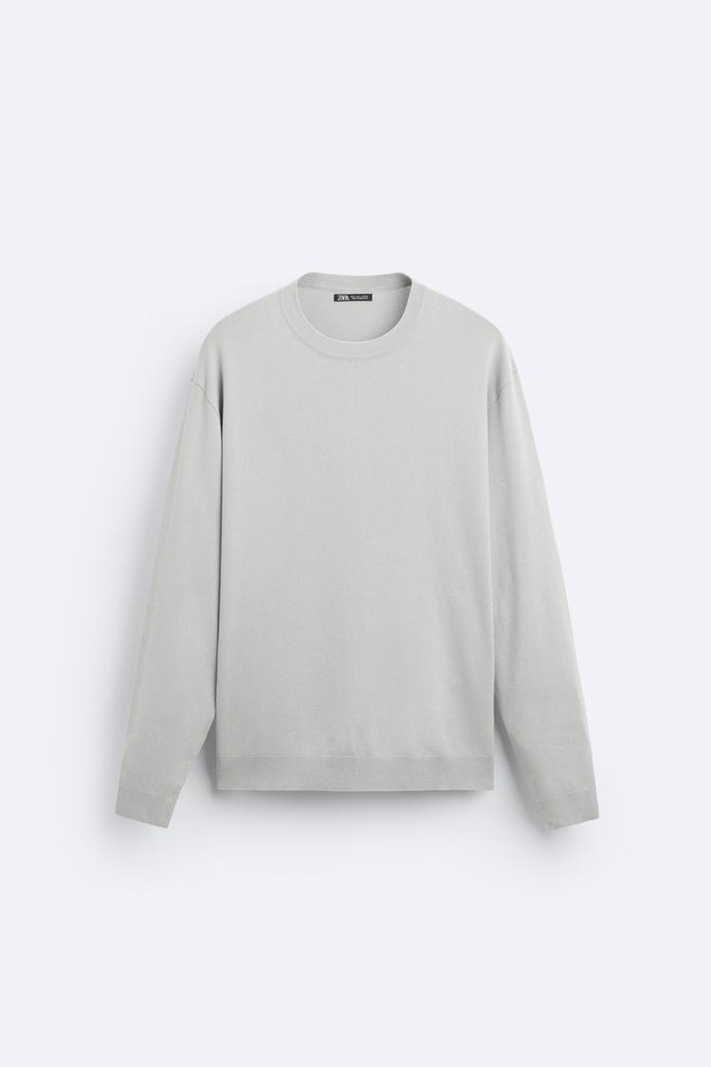 ZARA СВИТЕР ИЗ СМЕСОВОЙ ВИСКОЗЫ, СВЕТЛО-СЕРЫЙ